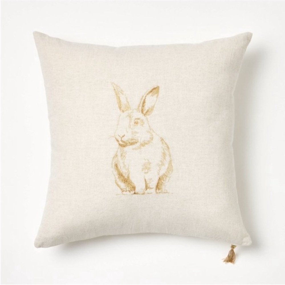 Embroidered Bunny Square Throw Pillow from Threshold™ designed with Studio McGee
